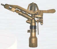 Rocking lever sprinkler made of brass "full and / or partial circle"