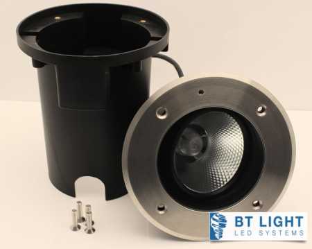 LED Bodenstrahler 15W / LED Bodeneinbaustrahler 15W, Schwenkbar 20°, on/off 3000K