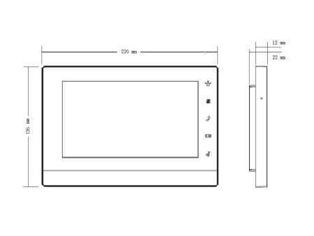 7" LCD-Bildschirm (1024 x 600 px) L-IS-5702