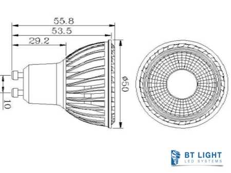 LED Leuchtmittel, 3W, GU10, COB