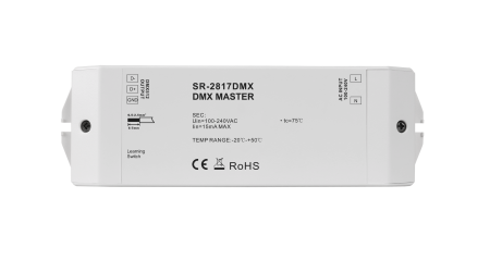 DMX-Master-Controller mit RF-Funk auf DMX, Signalwandler SR-2817DMX, 230V AC