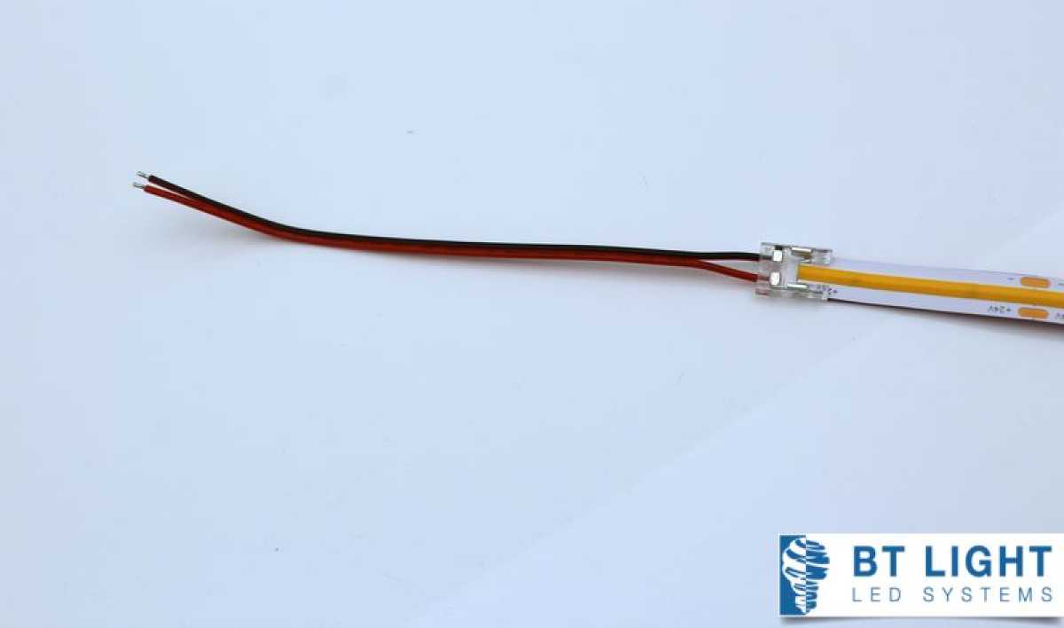 LED Band Anschlussstecker 2pol, 15cm, Anschluss für LED COB Streifen