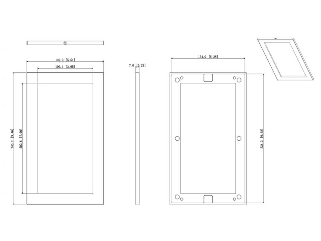 Einbaublende/-Rahmen für Türsprechanlage, für 2 Module