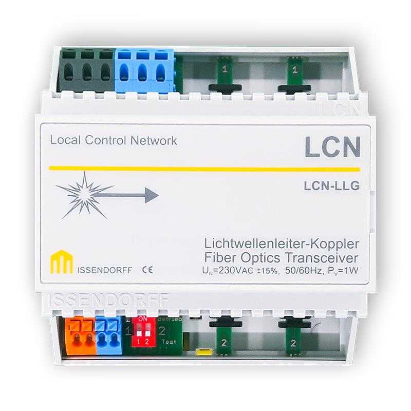 Lichtleiterkoppler für Glasfaserkabel für die Hutschiene, LCN-LLG