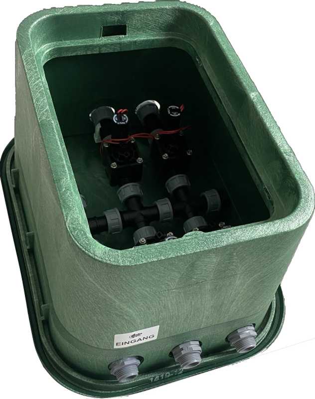 Ventilstation mit 4 HUNTER Magnetventilen mit Hauptabsperrung und Druckluftanschluß, RP-VB-4X