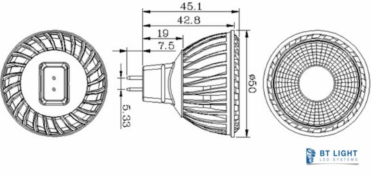 LED Leuchtmittel, 5W, GU5,3, COB