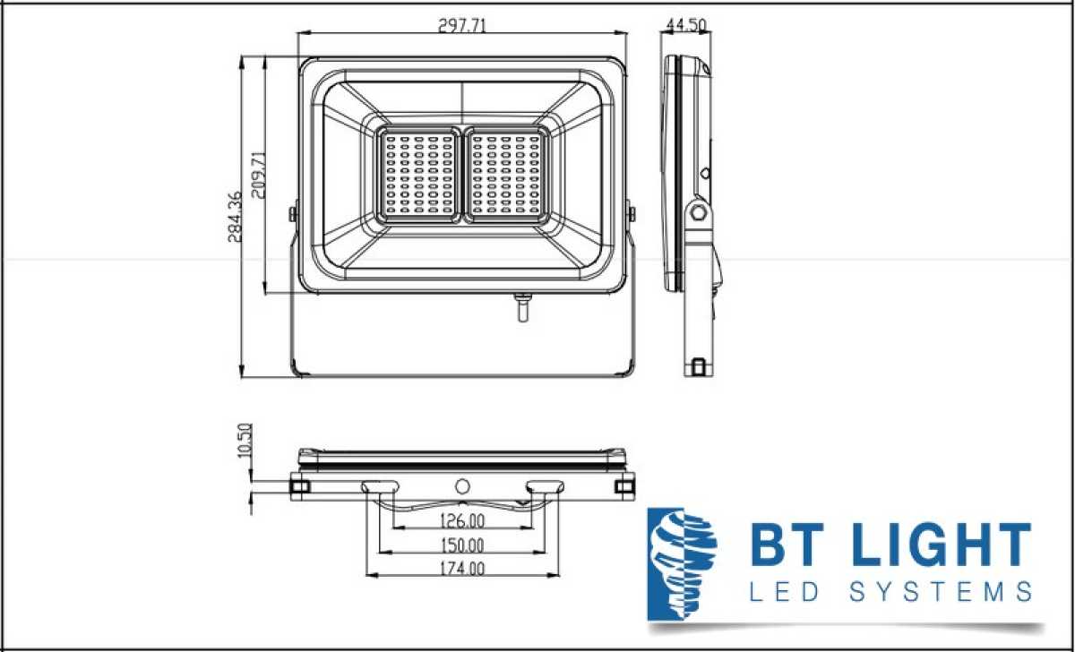 50W LED Fluter modern und Slim Gehäuse, LED Außenstrahler, Scheinwerfer, IP65