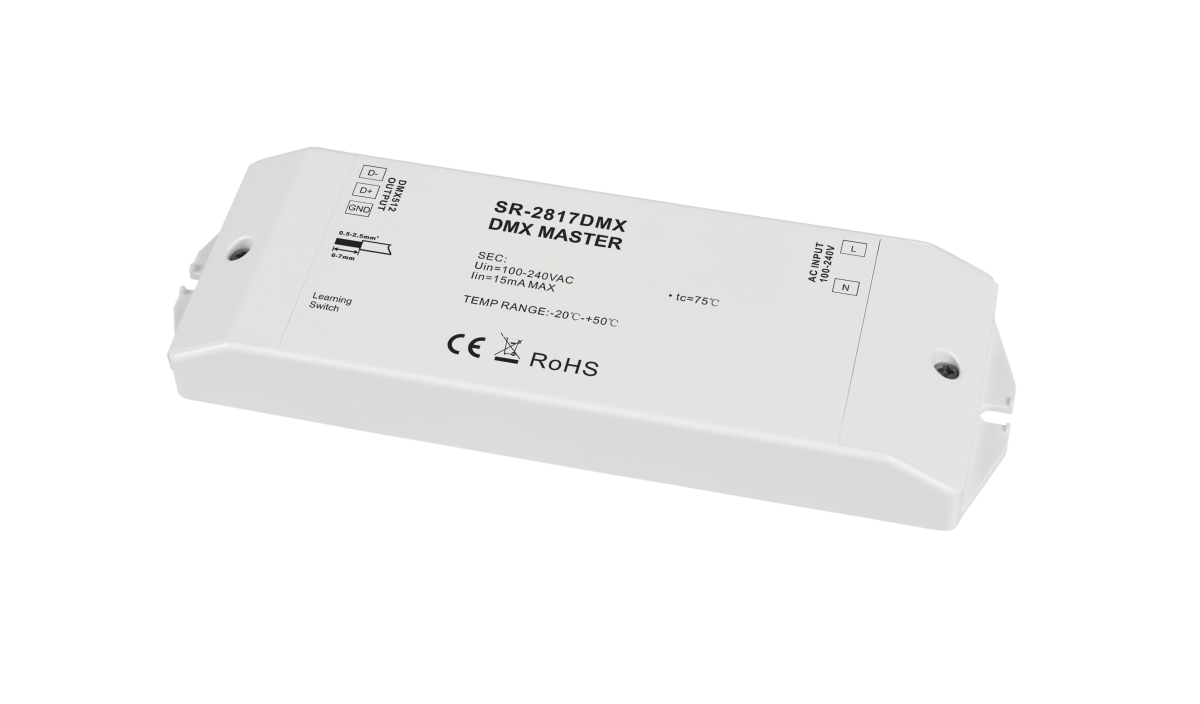 DMX-Master-Controller mit RF-Funk auf DMX, Signalwandler SR-2817DMX, 230V AC