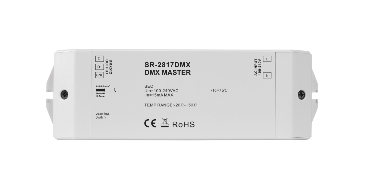DMX-Master-Controller mit RF-Funk auf DMX, Signalwandler SR-2817DMX, 230V AC